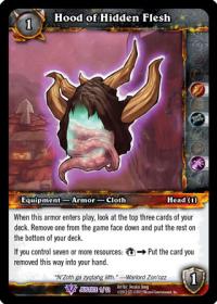 warcraft tcg crafted cards hood of hidden flesh