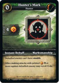 wow minis core action cards hunter s mark mini s card