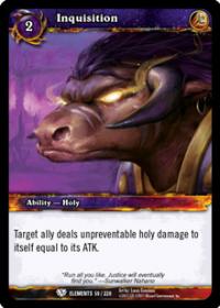 warcraft tcg war of the elements inquisition