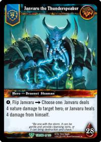 warcraft tcg foil hero cards janvaru the thunderspeaker foil hero