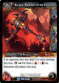 warcraft tcg tomb of the forgotten ko gun hammer of the firelord