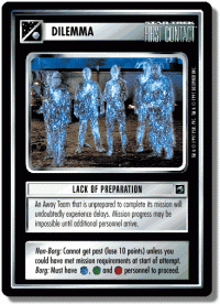 star trek 1e 1e promotional premium lack of preparation foil