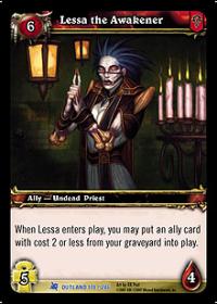 warcraft tcg fires of outland lessa the awakener