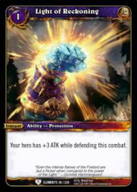 warcraft tcg war of the elements light of reckoning