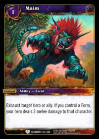 warcraft tcg war of the elements maim
