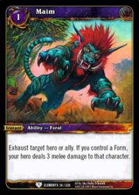 warcraft tcg war of the elements maim