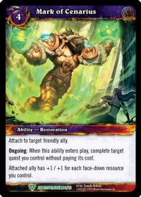 warcraft tcg battle of aspects mark of cenarius