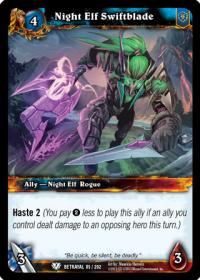 warcraft tcg betrayal of the guardian night elf swiftblade