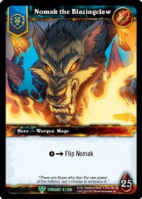 warcraft tcg foil hero cards nomak the blazingclaw foil hero