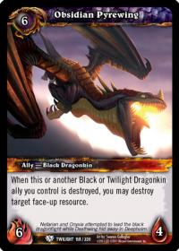 warcraft tcg twilight of the dragons obsidian pyrewing