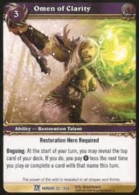 warcraft tcg fields of honor omen of clarity