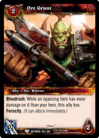 warcraft tcg betrayal of the guardian orc grunt