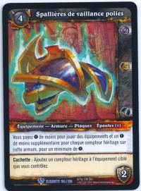 warcraft tcg war of the elements french polished spaulders of valor french
