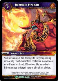 warcraft tcg war of the ancients reckless fireball