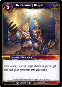 warcraft tcg war of the ancients redeeming dispel