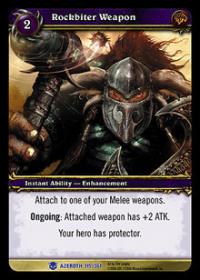 warcraft tcg heroes of azeroth rockbiter weapon