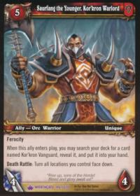 warcraft tcg foil and promo cards saurfang the younger kor kron warlord foil