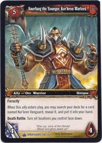 warcraft tcg wrathgate saurfang the younger kor kron warlord