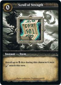 wow minis core action cards scroll of strength