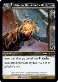 warcraft tcg crafted cards signet of impregnable fortress