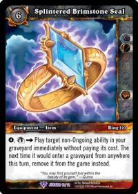 warcraft tcg crafted cards splintered brimstone seal