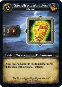 wow minis core action cards strength of earth totem