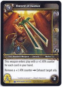 warcraft tcg wrathgate sword of justice