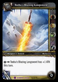 warcraft tcg heroes of azeroth teebu s blazing longsword