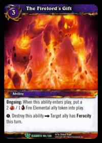 warcraft tcg war of the elements the firelord s gift