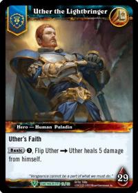 warcraft tcg foil hero cards uther the lightbringer foil hero