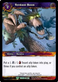 warcraft tcg throne of the tides verdant boon
