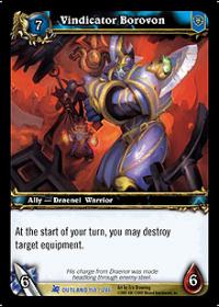 warcraft tcg fires of outland vindicator borovon