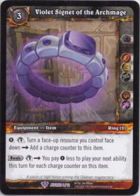 warcraft tcg crafted cards violet signet of the archmage