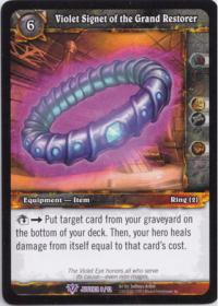 warcraft tcg crafted cards violet signet of the grand restorer