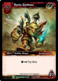 warcraft tcg foil hero cards vorix zorbuzz foil hero
