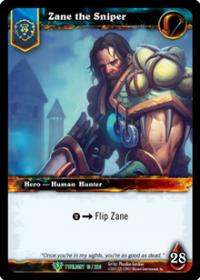 warcraft tcg foil hero cards zane the sniper foil hero