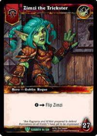 warcraft tcg foil hero cards zimzi the trickster foil hero