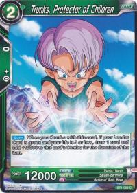 dragonball super card game bt1 galactic battle trunks protector of children bt1 069 c