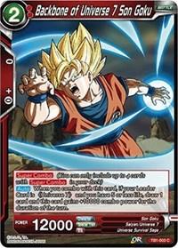 dragonball super card game tb1 tournament of power backbone of universe 7 son goku tb1 003 foil