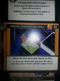 dragonball z perfection orange examination drill foil