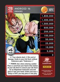 dragonball z perfection android 16 enraged foil