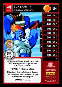 dragonball z vengeance android 13 surging strength foil