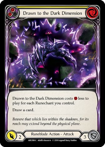 Drawn to the Dark Dimension (Yellow) - ARC098 - 1st edition Foil