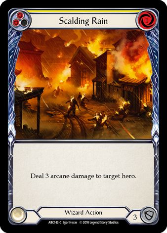 Scalding Rain (Yellow) - ARC142 - 1st edition Foil
