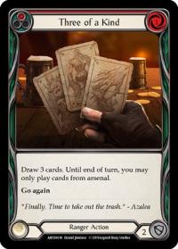 flesh and blood arcane rising 1st edition three of a kind arc044 1st edition foil