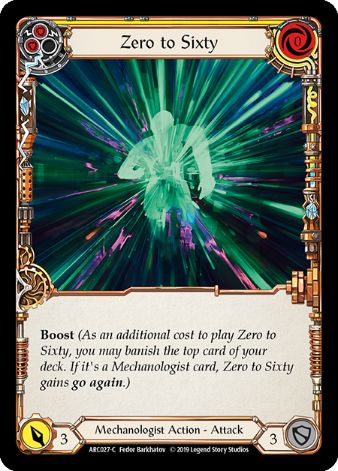 Zero to Sixty (Yellow) - ARC027 - 1st edition Foil