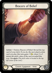 flesh and blood arcane rising unlimited bracers of belief arc153 foil