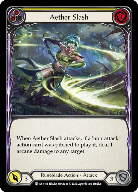 Aether Slash (Yellow) - DYN - Rainbow Foil