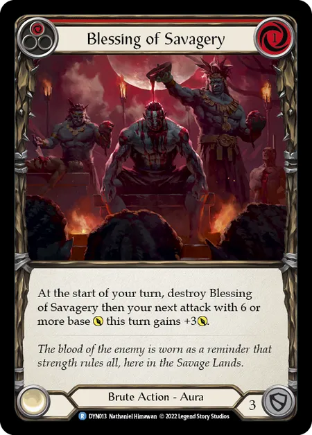 Blessing of Savagery (Red) - DYN - Rainbow Foil