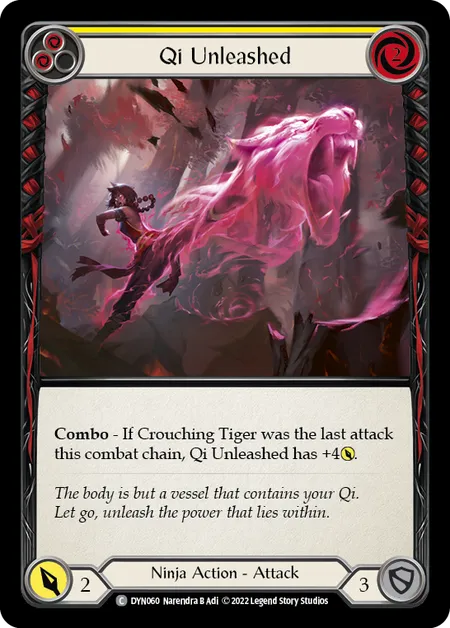 Qi Unleashed (Yellow) - DYN - Rainbow Foil